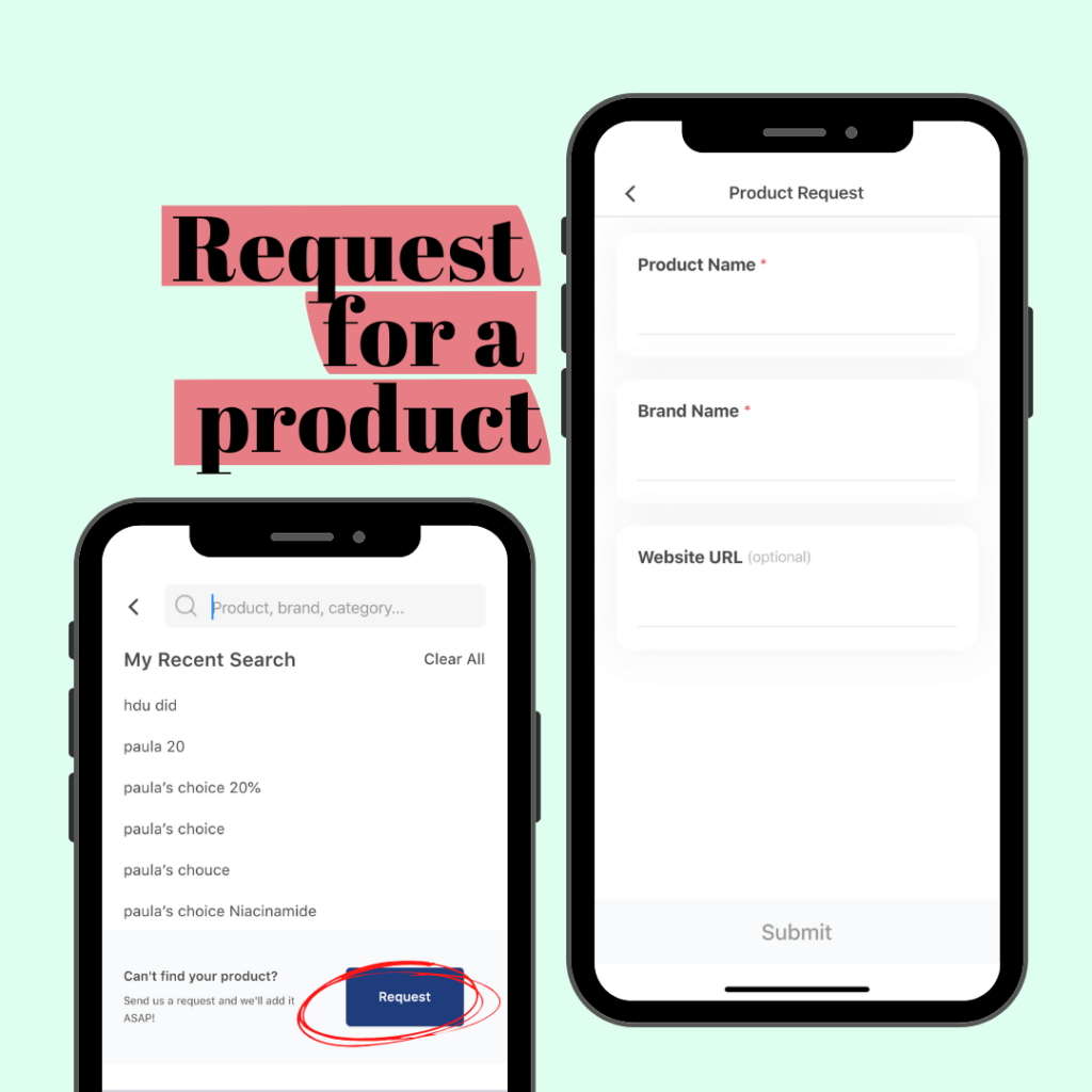 Picky skincare app request for products