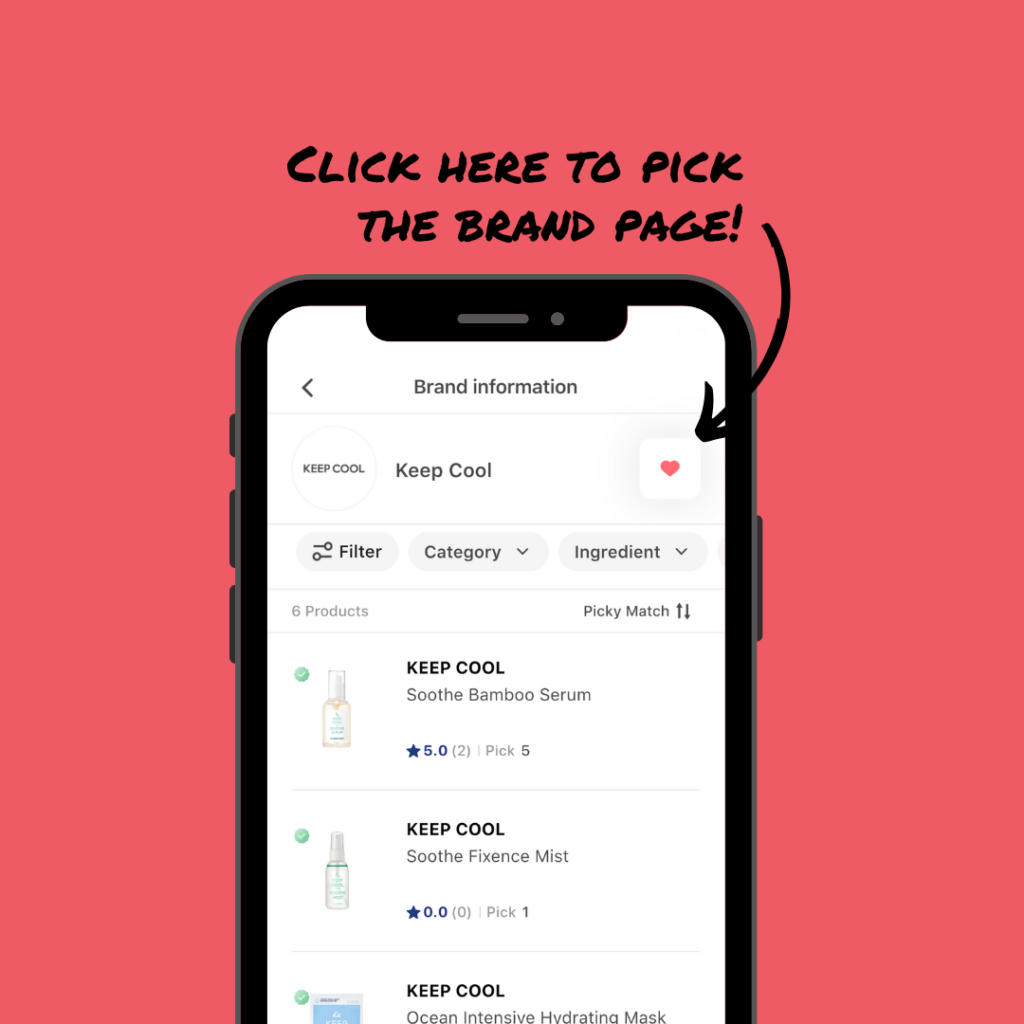 Picky app Keep Cool brand page
